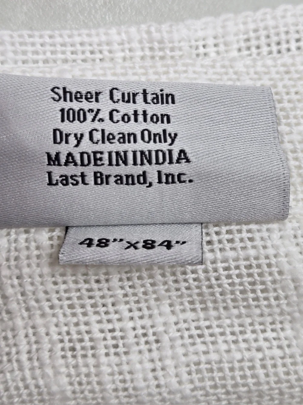 NWT QUINCE Set Of 4 48x84 Cotton Sheer Curtains White 0718